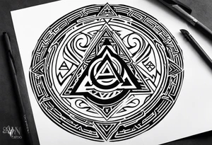 Valhalla berserker round shield axe
Valknut tattoo idea