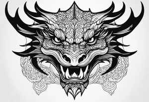 Dragon head facing front tattoo idea