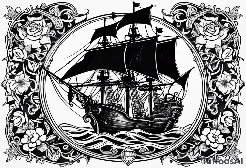 Pirate filigree tattoo idea