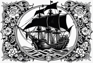 Pirate filigree tattoo idea