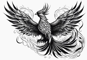 Phoenix riding from the ashes tattoo idea