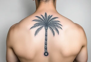 palm tree sleeve tattoo idea