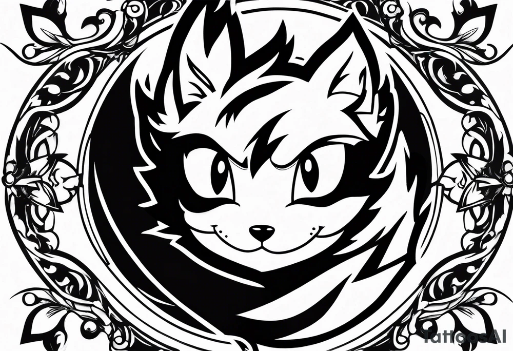 The logo itself of the anime show Fairy Tail that is essentially a fairy with a tail tattoo idea