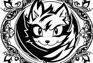 The logo itself of the anime show Fairy Tail that is essentially a fairy with a tail tattoo idea