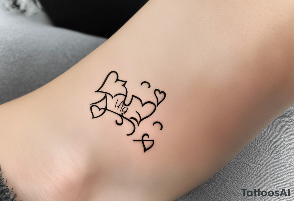 simple, fine line tattoo that includes my sisters handwriting "my favorite sister" and incorporate a single puzzle piece. This will be on my ankle and should be small tattoo idea