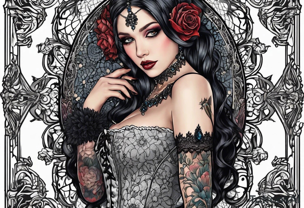 Victorian goth, lace tattoo idea