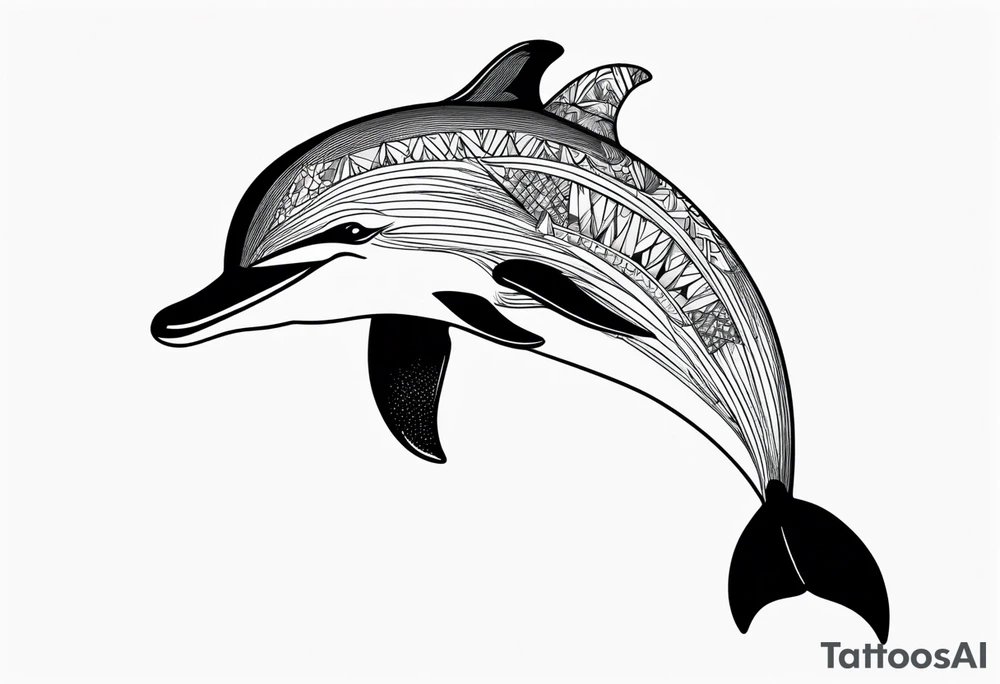 One dolphin wearing a party hat. Small design. tattoo idea One dolphin wearing a party hat. Small design. tattoo idea