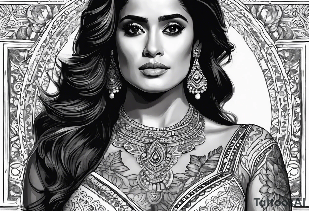 Salma Hayek 
Charra
Dress tattoo idea