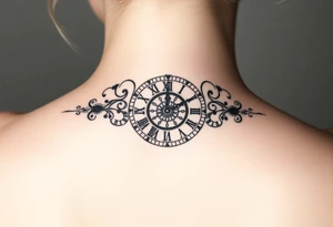 vintage roman numerals within ornate clockwork mechanism tattoo idea