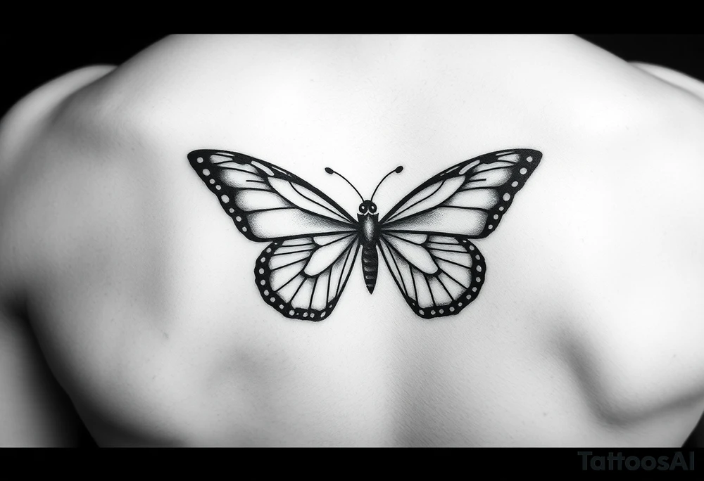 Half butterfly tattoo idea