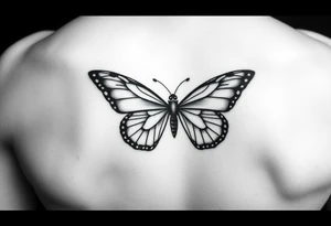 Half butterfly tattoo idea