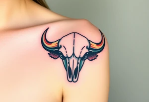 Buffalo or bison skull tattoo tattoo idea