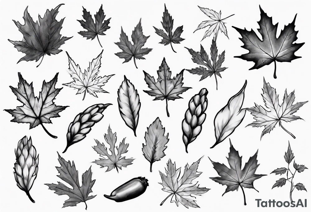 silver maple seeds tattoo idea