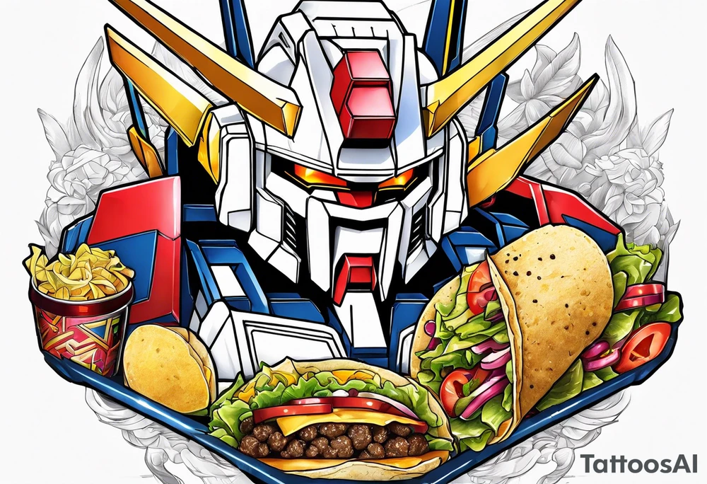 Gundam eating tacos tattoo idea