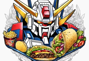 Gundam eating tacos tattoo idea