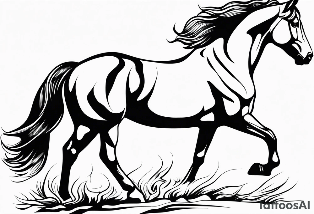 Horse portrait no shading tattoo idea