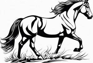 Horse portrait no shading tattoo idea