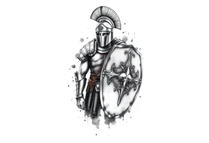 Armored Roman Soldier with shield tattoo idea