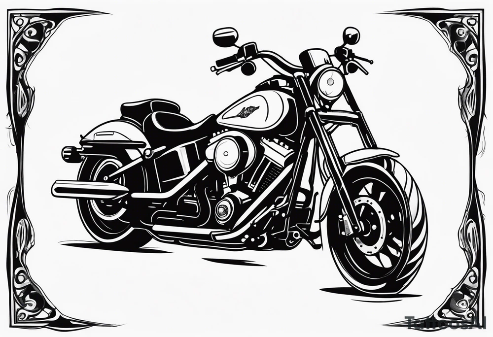 Harley with apehangers tattoo idea