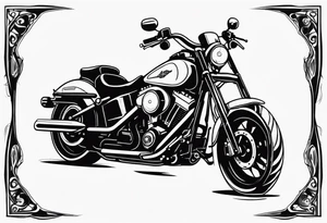 Harley with apehangers tattoo idea