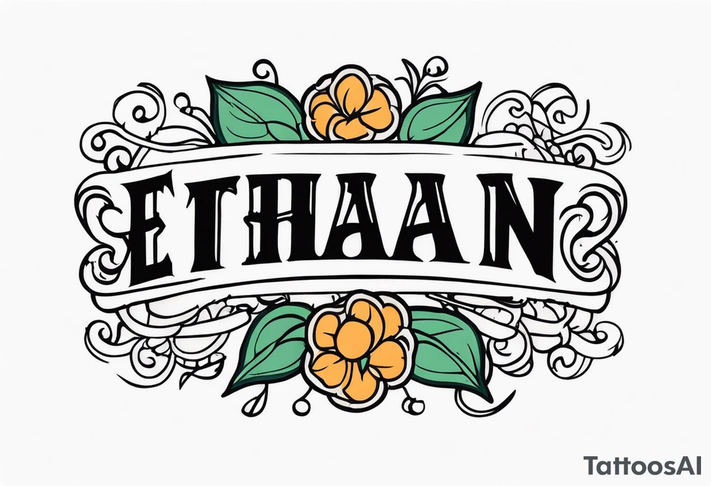 ethan name tattoo idea
