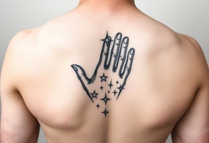 Hand tattoo stars and dots tattoo idea
