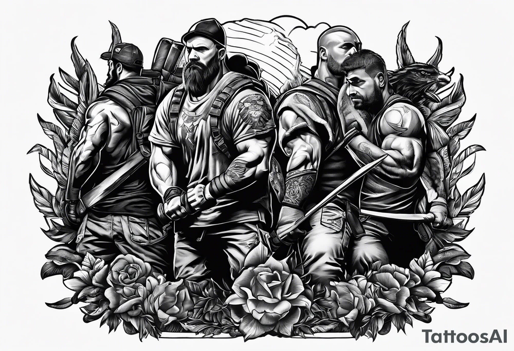 Rucking, brotherhood, shadows, fitness, GrowRuck tattoo idea