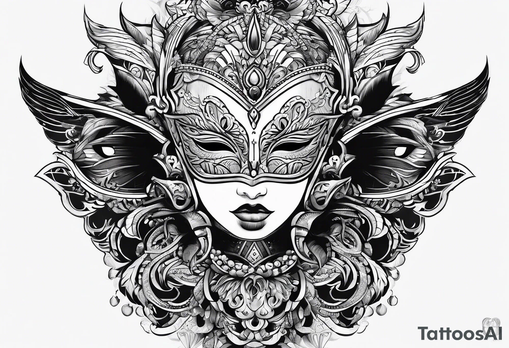 Flip face mask tattoo idea
