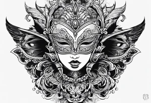 Flip face mask tattoo idea