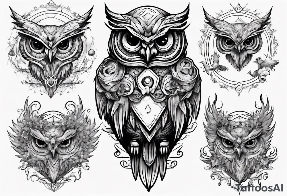 The Demon Owl Stolas, a Prince of Hell who is obsessed with gems, knowledge of astrology and poisonous plants. tattoo idea