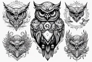 The Demon Owl Stolas, a Prince of Hell who is obsessed with gems, knowledge of astrology and poisonous plants. tattoo idea