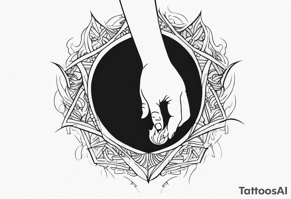A hand holding fire tattoo idea