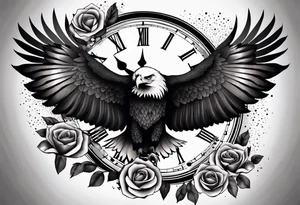 eagle, rose, clock , love tattoo idea