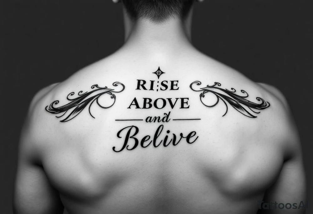 powerful rise above and believe tattoo idea
