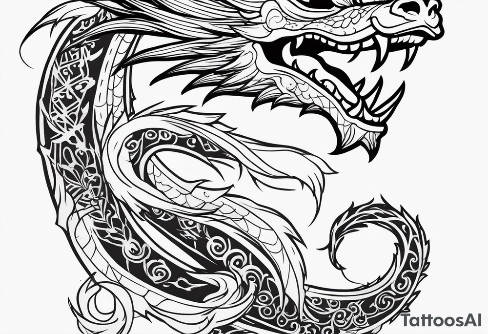 chinese dragon, day of the dead skeleton tattoo idea