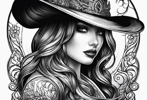 Shadow cloak protecting beautiful dagger tattoo idea