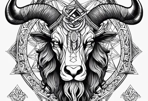 Headshot of baphomet tattoo idea