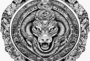 aztec kukulkan snake sleeve tattoo idea