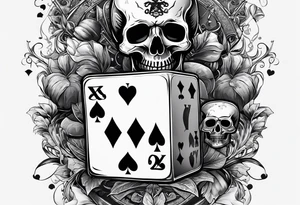 i want gambling dice with poker cards with death with guns with the number 23 with scorpion tattoo idea