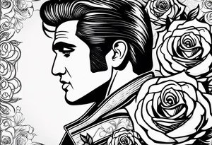 Roses and Elvis Presley tattoo idea