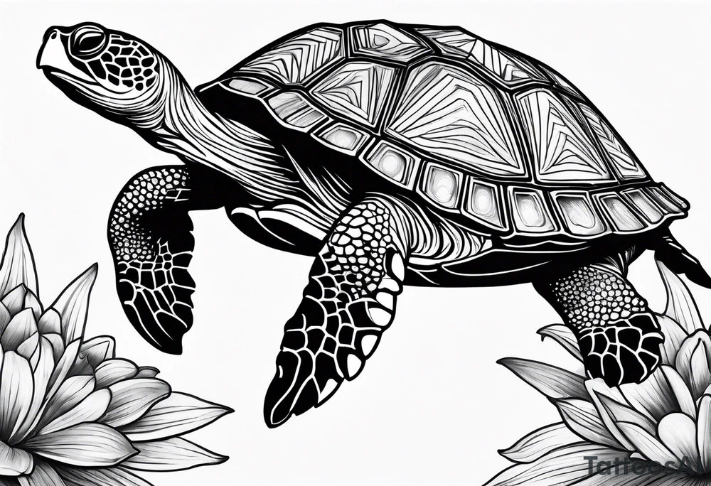 turtle on Lilly pads tattoo idea