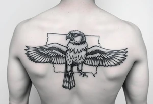 The state of Iowa and herkey the hawk tattoo idea