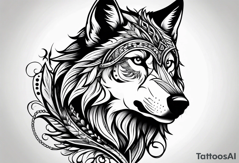 Wolf head tattoo idea