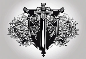 Valhalla sword shield axe tattoo idea