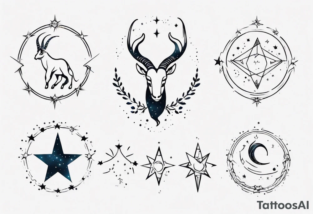 Capricorn constellation among other stars tattoo idea