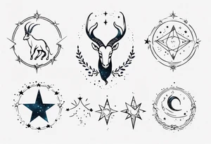 Capricorn constellation among other stars tattoo idea