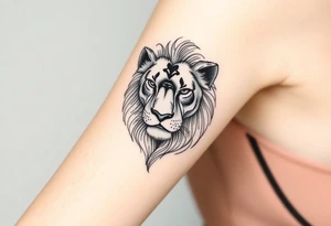 Lion face tattoo idea