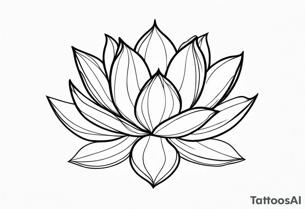 white lotus flower outline tattoo idea