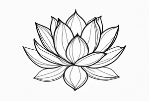 white lotus flower outline tattoo idea