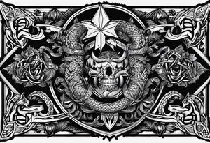 Bible verse: "Jesus replied "Behold, I give unto you power to tread on serpents and scorpions, and over all the power of the enemy: and nothing shall by any means hurt you"" tattoo idea